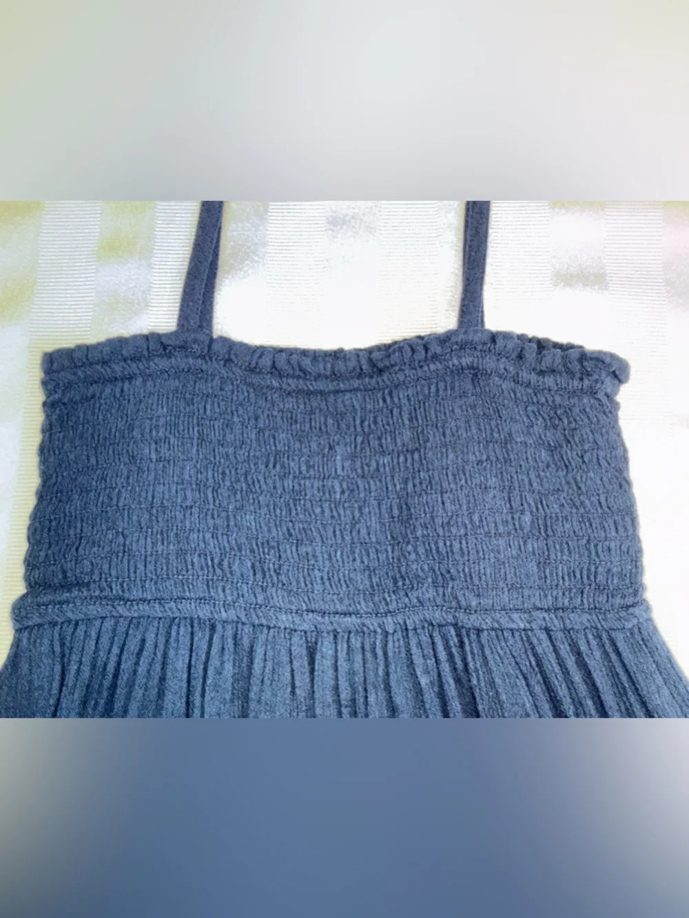 Gap Kids Girl’s Smocked Navy w/ White Floral Embroidered Dress Size-XSmall